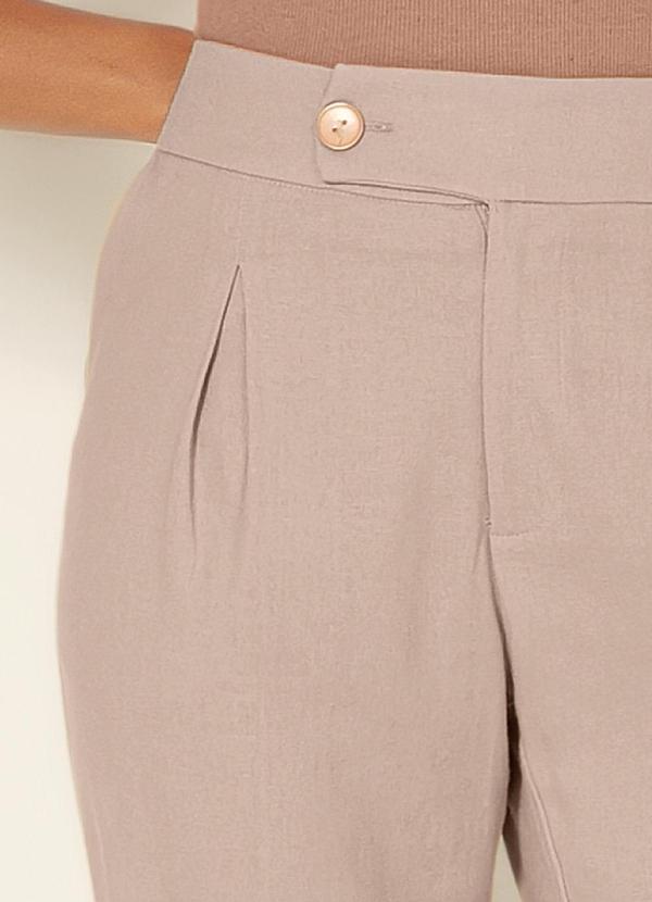 Gris - Calça Reta em Linho Bege 3