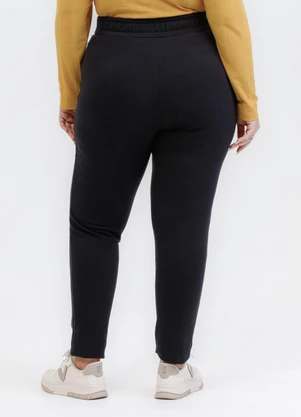 Habana - Calça Reta em Molecotton Peluciado Preto - HABANA
