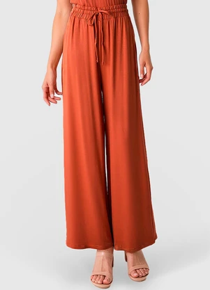 Malwee - Calça Reta em Moletinho Terracota - MALWEE