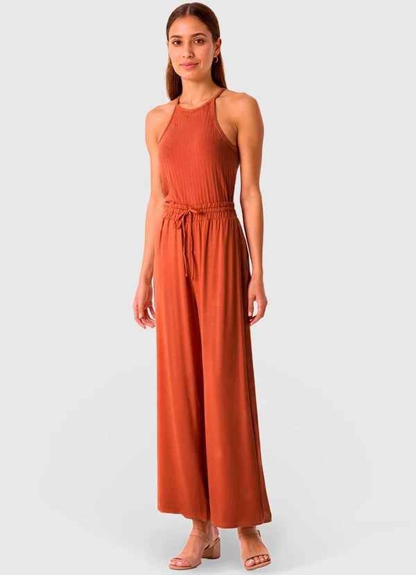 Malwee - Calça Reta em Moletinho Terracota 3