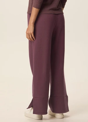 Malwee - Calça Reta em Moletom com Bolso Bordô - MALWEE