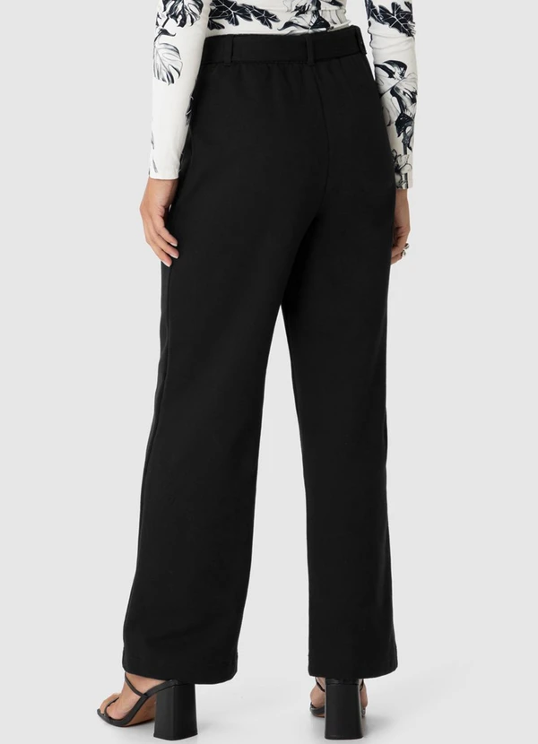 Malwee - Calça Reta em Moletom Flanelado Preto 2