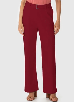 Malwee - Calça Reta em Moletom Flanelado Vermelho - MALWEE