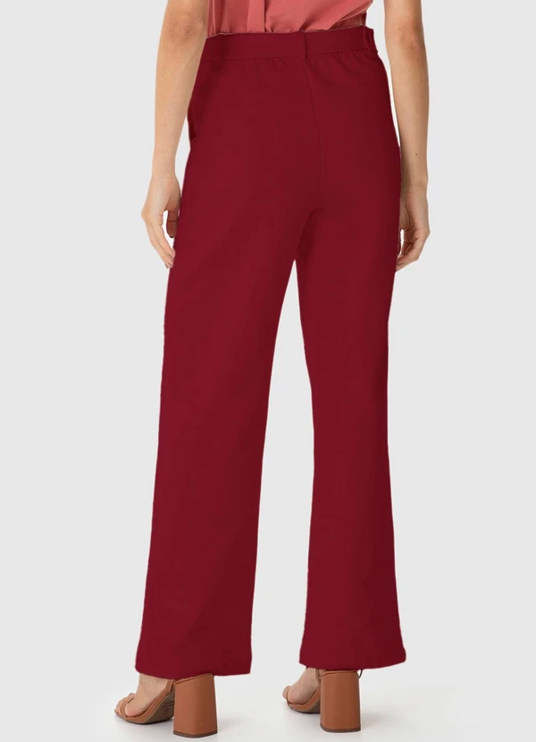 Malwee - Calça Reta em Moletom Flanelado Vermelho 2