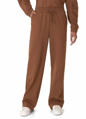 Malwee - Calça Reta em Moletom Marrom - MALWEE