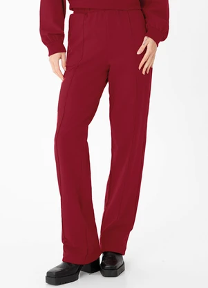 Enfim - Calça Reta em Moletom Vermelho - ENFIM