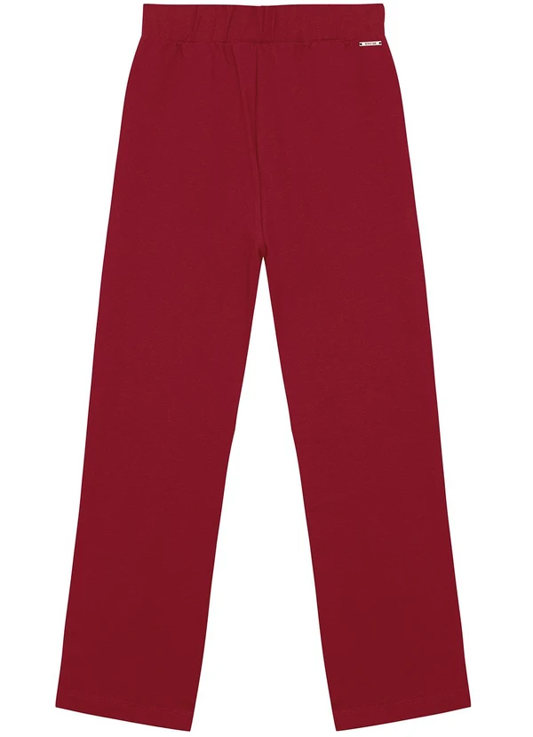 Enfim - Calça Reta em Moletom Vermelho 4