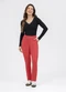Habana - Calça Reta em Moletom Vermelho - variação: Vermelho