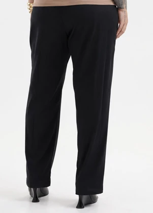 Cativa Plus Size - Calça Reta em Tecido com Linho e Elastano Preto - CATIVA PLUS SIZE