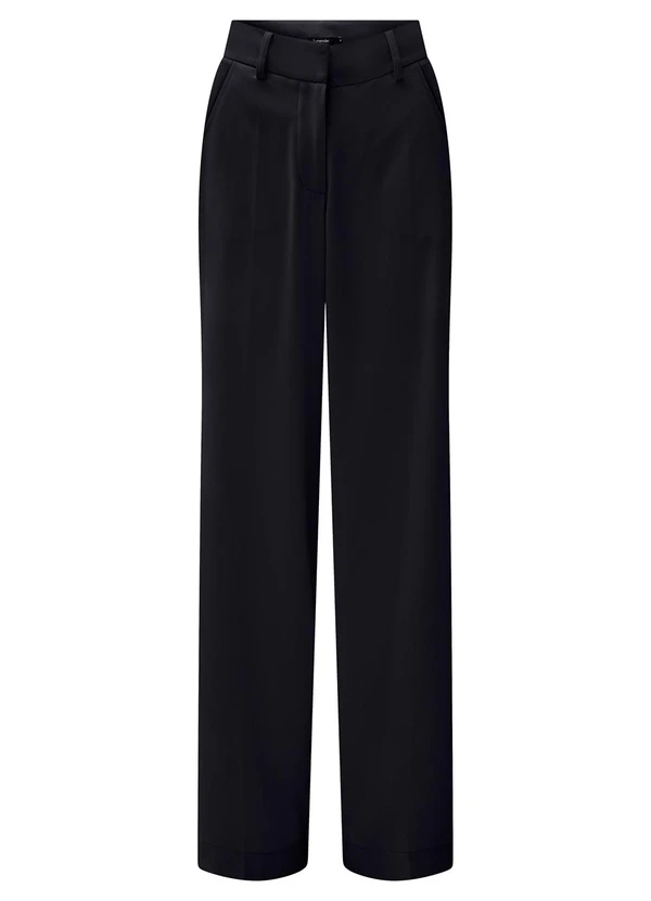 Lunender - Calça Reta em Tecido de Alfaiataria Preto 1