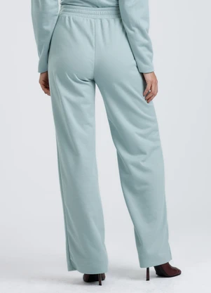 Gris - Calça Reta em Tecido Texturizado Azul Claro - GRIS
