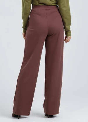 Gris - Calça Reta em Tecido Texturizado Marrom Escu - GRIS