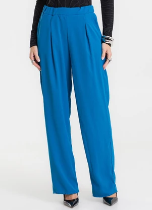 Rovitex - Calça Reta em Tecido Twill Azul - ROVITEX