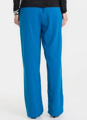 Rovitex - Calça Reta em Tecido Twill Azul - ROVITEX