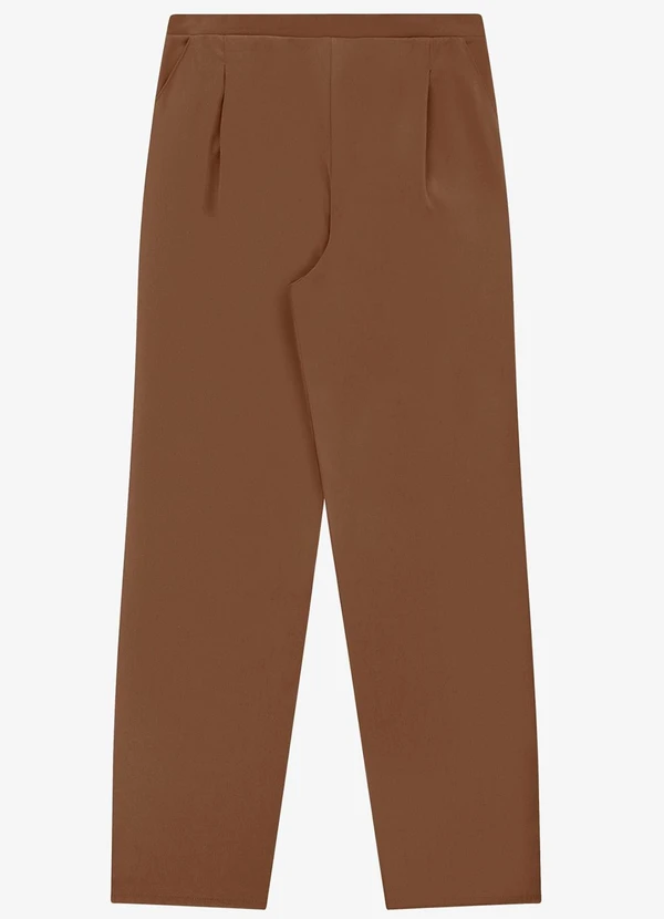 Rovitex - Calça Reta em Tecido Twill Marrom 3