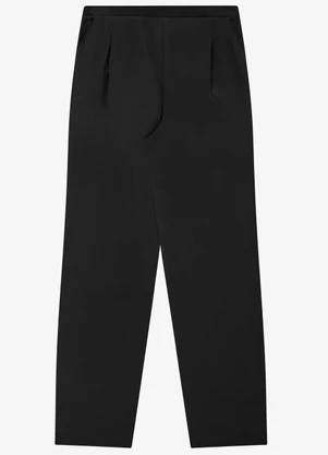 Rovitex - Calça Reta em Tecido Twill Preto - ROVITEX