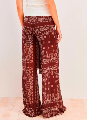 Sofie - Calça Reta em Tule Forrada com Amarração Spring Fl - SOFIE