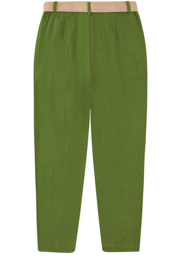 Malwee - Calça Reta em Viscolinho Verde 2