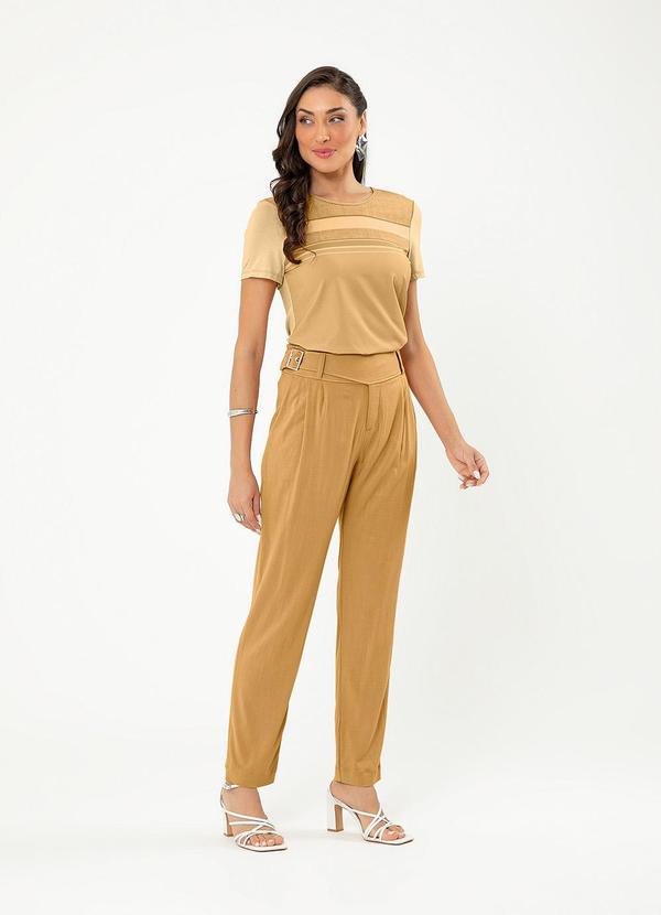 Cativa - Calça Reta em Viscose Caramelo