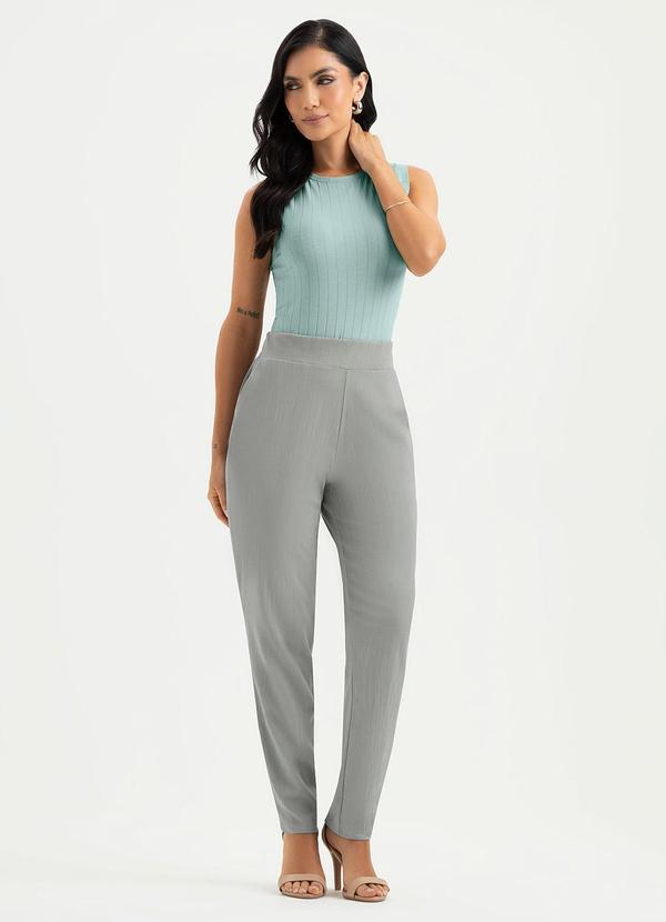 Cativa - Calça Reta em Viscose Cinza 1