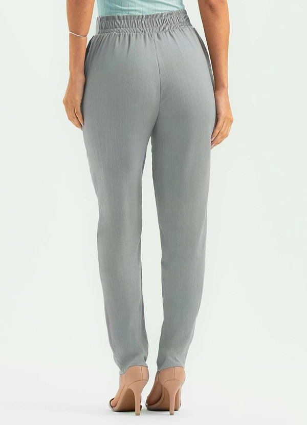 Cativa - Calça Reta em Viscose Cinza 3