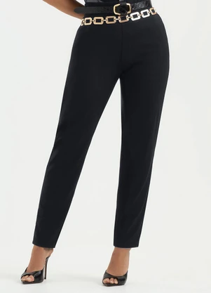 Cativa - Calça Reta em Viscose Preto - CATIVA