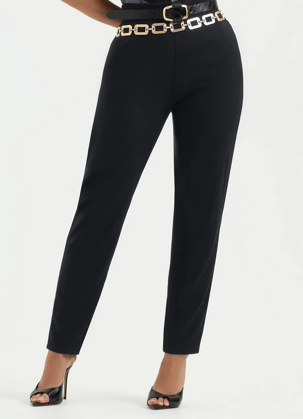 Cativa - Calça Reta em Viscose Preto 2