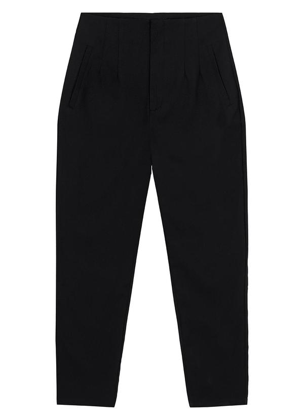 Malwee - Calça Reta em Viscose Sarjada Preto