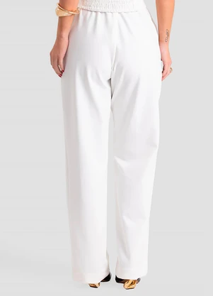Dianna - Calça Reta Feminina com Bolsos Bege - DIANNA