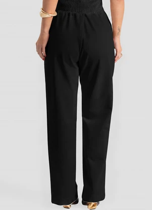 Dianna - Calça Reta Feminina com Bolsos Preto - DIANNA