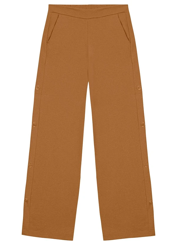 Malwee - Calça Reta Feminina em Moletom Eco Marrom 3
