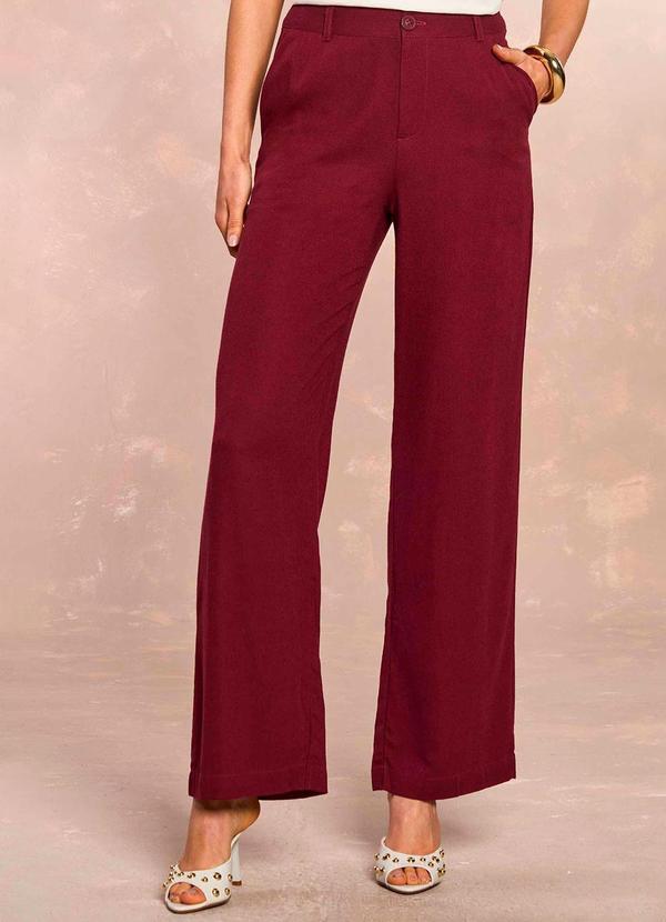 Doce Trama - Calça Reta Jardim Decor em Linen Roxo
