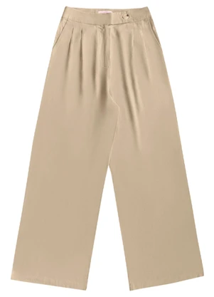 Angel - Calça Reta Linho Bege - ANGEL