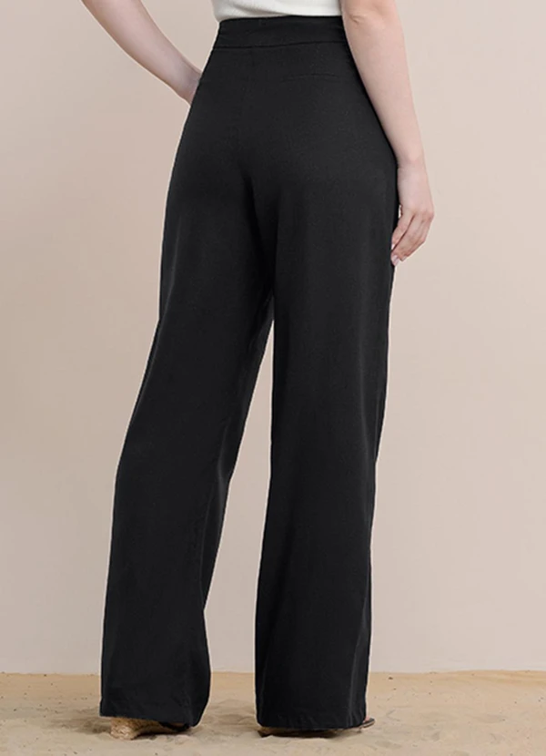 Angel - Calça Reta Linho Preto 2