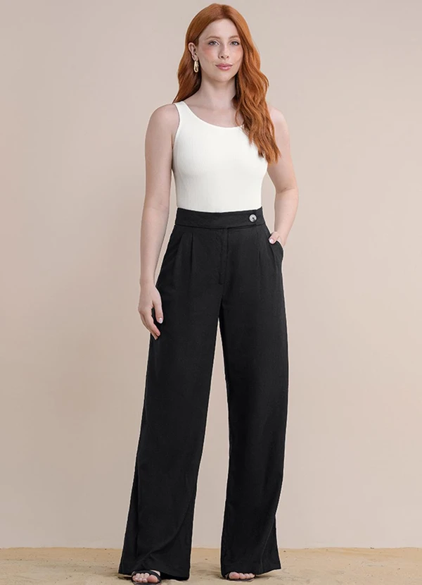 Angel - Calça Reta Linho Preto 3