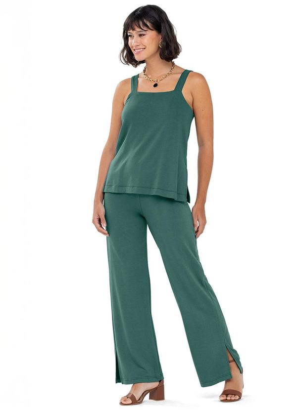 Rezzato - Calça Reta Lisa Adulto Feminino Verde 2