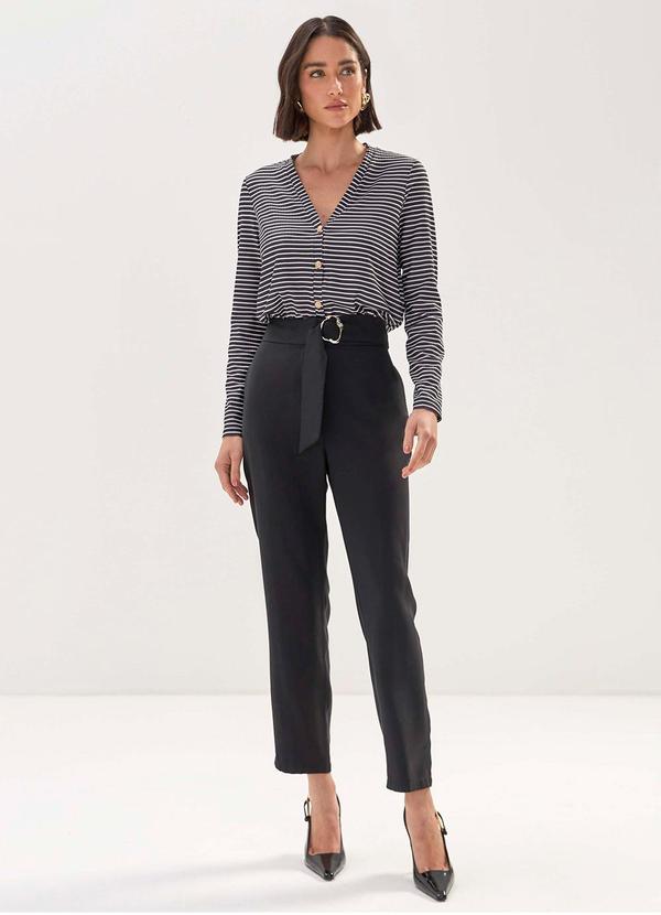 Carlota Costa - Calça Reta Lisa Preto 3