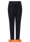Lunender Mais Mulher - Calça Reta Plus Size em Malha Risca de Giz Bege - variação: Preto