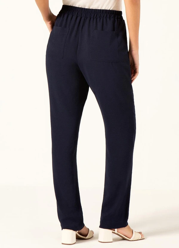 Principessa - Calça Reta Regular em Air Flow Marinho Isis 2