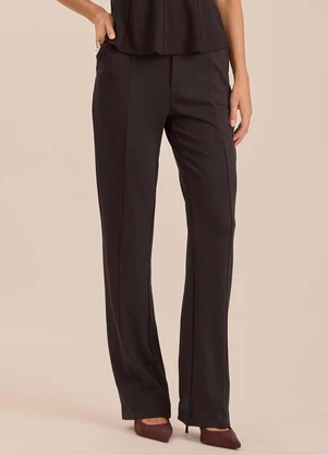 Doce Trama - Calça Reta Retrô Glam Preto - DOCE TRAMA