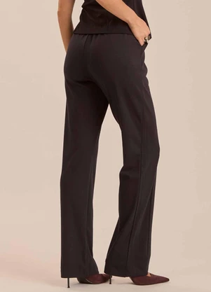 Doce Trama - Calça Reta Retrô Glam Preto - DOCE TRAMA