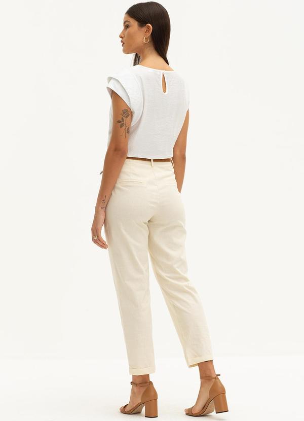 Principessa - Calça Reta Slim de Alfaiataria Callie Amarelo 4