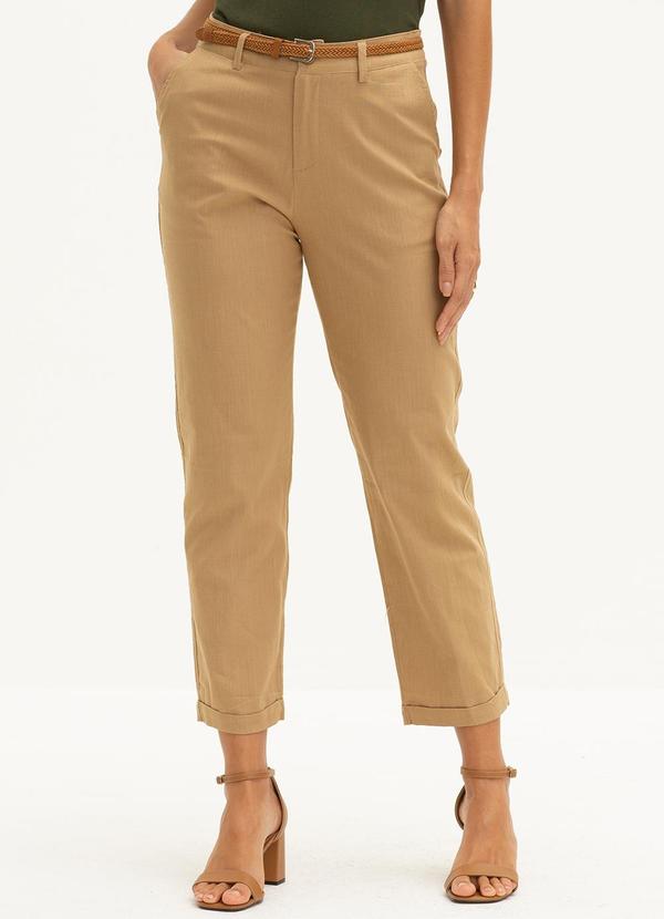 Principessa - Calça Reta Slim de Alfaiataria Callie Marrom 1