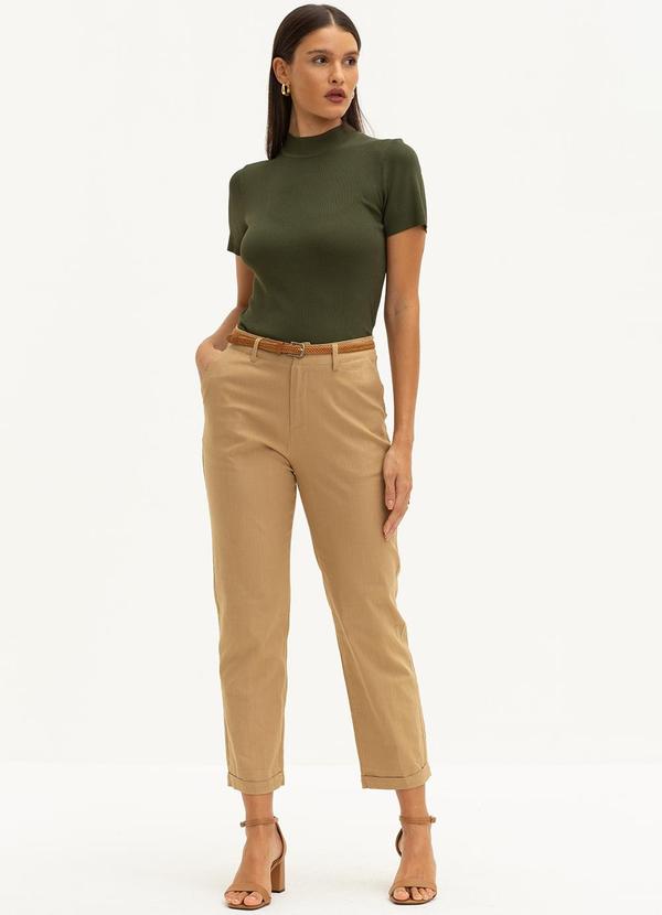 Principessa - Calça Reta Slim de Alfaiataria Callie Marrom 3