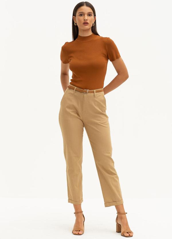 Principessa - Calça Reta Slim de Alfaiataria Callie Marrom 5