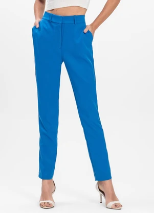 Rovitex - Calça Reta Social em Alfaiataria Aishty Azul - ROVITEX