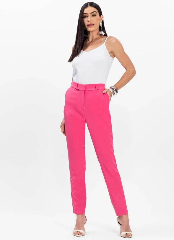 Rovitex - Calça Reta Social em Alfaiataria Aishty Rosa 3