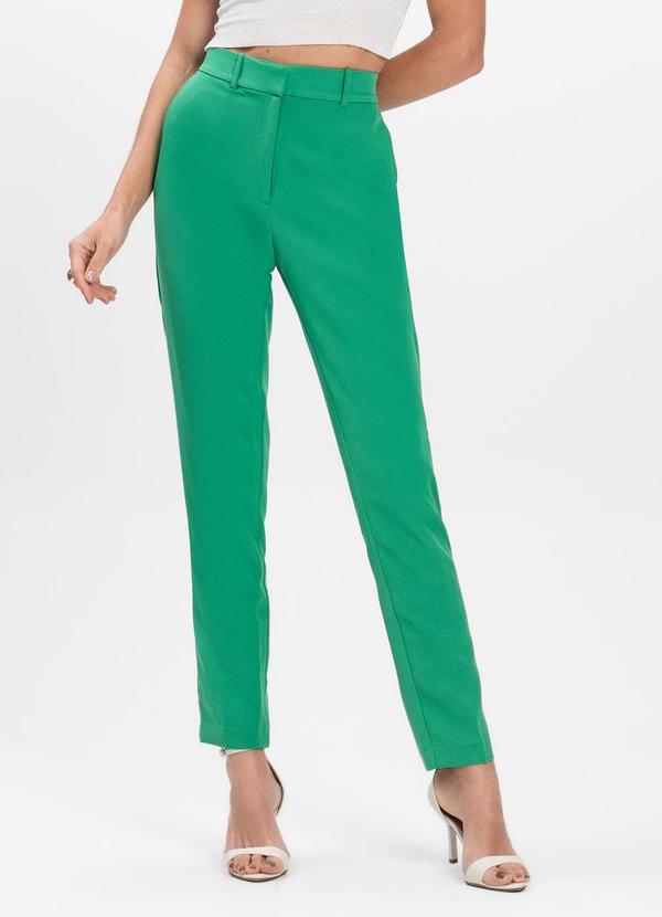 Rovitex - Calça Reta Social em Alfaiataria Aishty Verde 1
