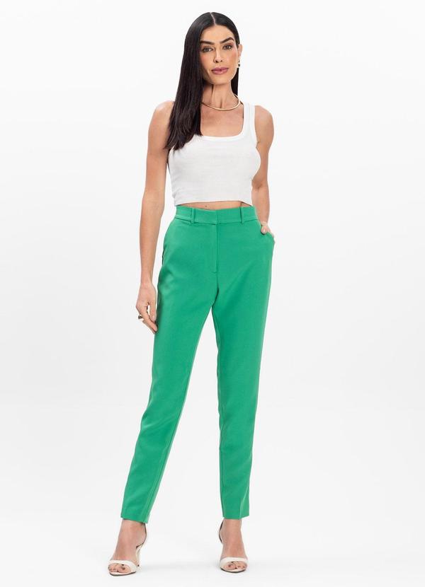 Rovitex - Calça Reta Social em Alfaiataria Aishty Verde 3