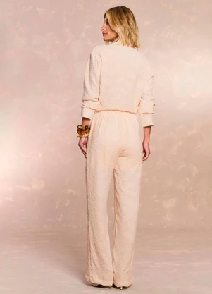 Doce Trama - Calça Reta Soft Garden Geometric Flow Branco - DOCE TRAMA